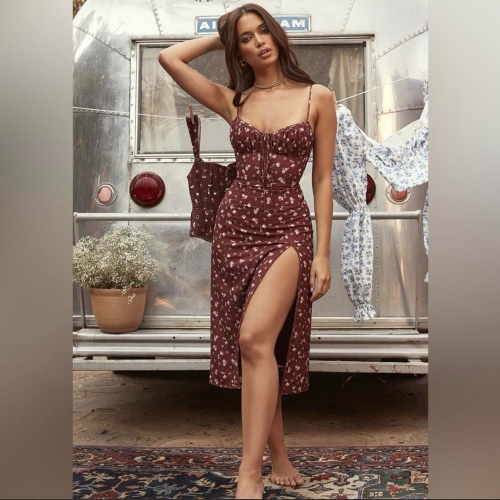 House of CB - Carina dress in Burgundy